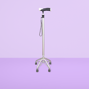 ST3029 Medical Quad Cane Aluminum Extra Light Silver