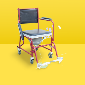 Medical Commode Wheelchair ST8002 Powdered