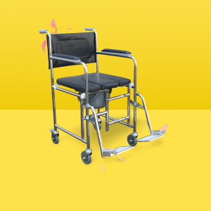 Commode Chair ST8022 Model ST8022 Features Folding, Detachable Legrest Frame Chromed Upholstery Black/ Dark Blue Color PVC Leather Foot Plate Aluminum Wheel 4inch Swivel Rubber Wheel Capacity 100kg Total Length 88cm Total Width 53cm Seat Width 44cm Seat Height 57cm Backrest height 35cm Total Height 97cm Net Weight 14.5kg Packing Size 63x23x89cm, 1pc/ctn
