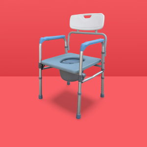 Commode Chair ST8025 Model ST8025 Features Fixed Armrest, with Backrest Frame Aluminum, Fog Silver Color Total Length 84cm Total Width 56cm Seat Width 45cm Seat Height 46cm Backrest Height 36cm Total Height 89cm Net Weight 8.2kg Packing Size 56x15x51cm, 1pc/ctn