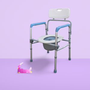 Commode Chair ST8026 Model ST8026 Features Fixed Armrest, with Backrest Frame Aluminum, Fog Silver Color Total Length 84cm Total Width 56cm Seat Width 45cm Seat Height 46cm Backrest Height 36cm Total Height 89cm Net Weight 8.2kg Packing Size 56x15x51cm, 1pc/ctn