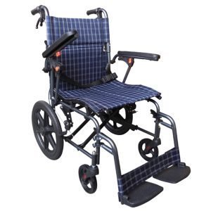 ST6113-46BF Aluminum Wheelchair with S-shaped Seat Cushion, Comfortable.