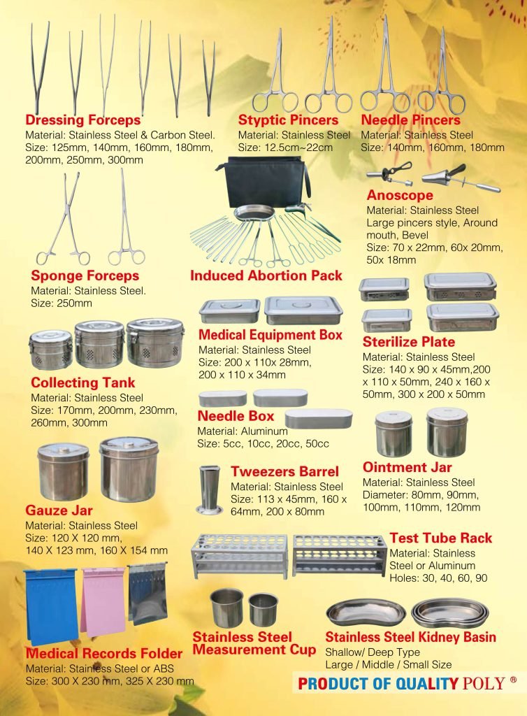 Surgical dressing-dressing forceps, styptic pincers, needle pincers